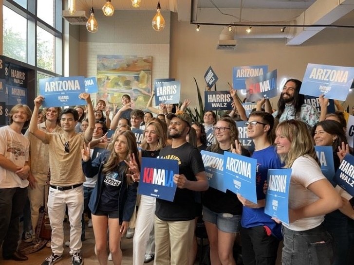 KABSC members rallying for Harris–Walz in Arizona